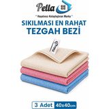 Pella 3 Renk Ithal Mutfak Bezi(Mikrofiber) -Yüksek Emici 40X40 cm - Çok Renkli