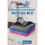 Pella 3 Renk Ithal Mutfak Bezi(Mikrofiber) -Yüksek Emici Havlu 40X40 cm