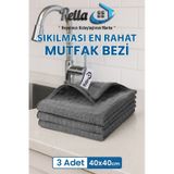 Pella 3'lü 40x40 cm Classic Mikrofiber Araba Cam Mutfak Temizlik Bezi