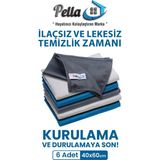 Pella 6 Lı Mikrofiber Temizlik Bezi, Cam, Araba Silme Bezi, Mutfak, Fiber Temizleme Bezi, 60X40 cm