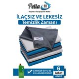 pella 6 Lı Mikrofiber Temizlik Bezi, Cam,Temizleme Bezi, 40X60 Cm classic
