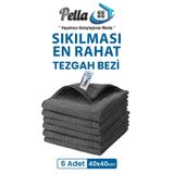 pella 6'lı Mikrofiber Araba, Cam, Mutfak Temizlik Bezi, Gri (40 CM X 40 CM)