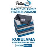 Pella 9'lu Mikrofiber Temizlik Bezi, 40x60 cm Renkli Polyester, Tüm Yüzeylerde Kullanım için