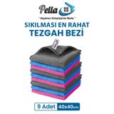 pella 9'lu Tezgah Bezi Ithal 40x40cm Yüksek Su Emici Mutfak Temizlik Bezi