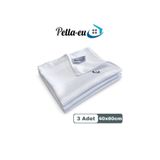 PELLA-EU Mikrofiber Cam Bezi 3 Adet Genel Temizlik Bezi Mutfak Banyo Yüzey 3lü Beyaz 40x60cm
