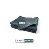 PELLA-EU Mikrofiber Cam Bezi 3 Parça Genel Temizlik Bezi Mutfak Banyo Yüzey 3'lü Koyu Gri