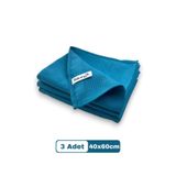 PELLA-EU Mikrofiber Cam Bezi 3 Parça Genel Temizlik Bezi Mutfak Banyo Yüzey 3'lü Mavi
