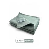 PELLA-EU Mikrofiber Cam Bezi 3 Parça Genel Temizlik Bezi Mutfak Banyo Yüzey "mavi Seri" 3' Lü Gri