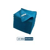 PELLA-EU Mikrofiber Cam Bezi Genel Temizlik Bezi Mutfak Banyo Yüzey 12 adet Mavi 40x60cm