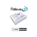 Pella-eu Mikrofiber Sihirli Cam Bezi Genel Temizlik Bezi Mutfak Banyo Yüzey 3 Adet Beyaz 30X40CM