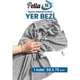 Pella Mikrofiber Yer Silme Bezi Düz Desenli Gri Renk 50X70 cm 1 Adet Pratik Temizlik