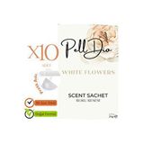 Pelldio 10'Lu White Flowers Ayakkabılık Dolap Ve Çekmece Parfümlü Kese Kokusu Oda Koku Kesesi