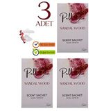 Pelldio 3'Lü Sandal Wood Ayakkabılık Dolap Ve Çekmece Parfümlü Kese Kokusu Oda Koku Kesesi