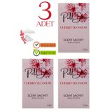PellDio Home 3'lü Kiraz Çiçeği Dolap Ayakkabılık Ve Çekmece Parfümlü Kese Kokusu Oda Koku Kesesi