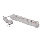 Pelsan Belek 6'lı Grup Priz 3 Metre Kablolu - Beyaz - 6 LI 3 MT KABLOLU