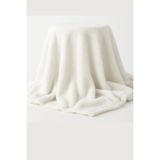 PELTEKS Beyaz Tüylü Peluş Kumaş - Soft Peluş Kumaş - 100x150