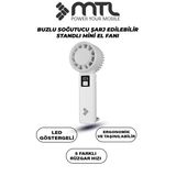 Peltier Buz Soğutmalı El Vantilatörü | 5 Kademe, 3600Mah, 15000 Rpm, Usb-C, Masa Standlı Mt8422