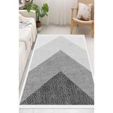 Pelura Halı Geometrik Desenli Dijital Baskılı Kaymaz Taban Yıkanabilir Halı - Gri - 200 x 290 cm