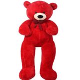 Peluş 120 cm Papyonlu Sevimli Ayı - Sevgiliye Özel Hediye Kırmızı