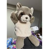 Peluş 25 Cm El Kuklası Kahverengi Rakun Kukla Çok Renkli