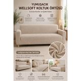 Pelüş 3 Kişilik Welsoft Kanepe Örtüsü | Lastikli Koltuk Örtüsü |çekyat Örtüsü| koltuk kılıfı vizon 180 x 230