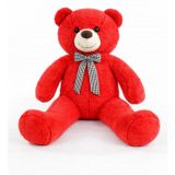 Peluş Ayı 120 cm Papyonlu Sevimli Ayı - Sevgiliye En Özel Hediye (Kırmızı)