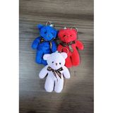 Peluş Ayıcık Anahtarlık Ve Çanta Süsü Hediyelik (12Cm Boy) 3 Adet