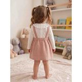 Peluş Ayıcık Detaylı Kız Çocuk Elbise - Pembe - 18 Ay