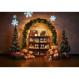 Peluş Ayıcıklarla 200X150CM Sıcak Yılbaşı Arka Plan Stüdyo Fonu