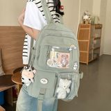 Peluş Ayılı Şeffaf Cepli Sırt Çantası | Lila, Pembe, Siyah, Yeşil, Krem
