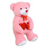 Pelüş Çift Kalp Tutan Büyük Ayıcık,Bobo,Dev Ayıcık,Doldurulabilir Oyuncak,Pelüş Oyuncak (Bobo No:1 Pembe)