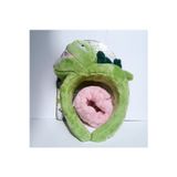 Peluş Dinazor Figürlü Taç ve Toka Seti (yeşil,pembe)