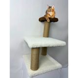Peluş Dokulu Yavru Kedi Için 46 cm Kedi Tırmalama Tahtası Soft Sevilen Renkler - Ekru