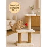 Peluş Dokulu Yumuaşacık Yavru Kedi Için 46 cm Kedi Tırmalama Tahtası Soft Sevilen Renkler/ Beyaz Renk/ Alıştırma/Eğlenme/Oynama ve Dinlenme Alanlı