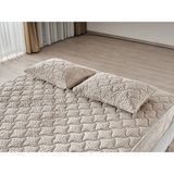 Peluş Dokumalı Kılıf Alez (Sıvı Geçirmez) Yıkanabilir - Bej - 180*200