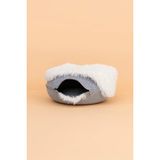 Peluş Donut Kedi Yatağı - Peluş Donut Kedi Tüneli - Açık Gri - 60 CM - LARGE