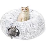 Peluş Donut Kedi Yatağı, Sert ve Dayanıklı Yapı, Tırmalamaya Dayanıklı, Eğlenceli ve Harekete Teşvik Edici, Stres Azaltıcı, 80 Cm Genişliğinde, Küçük Köpek Irkları İçin Uygun, Donut Kedi Tüneli
