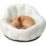 Peluş Evcil Hayvan Yatağı Wellsoft Kumaş Kedi ve Köpek Için Rahat Yatak - Beyaz