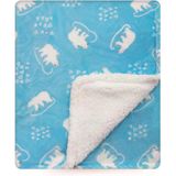 Peluş Flanel Sherpa Bebek Battaniyesi, Kız Erkek Çocuklar İçin, Taşınabilir Ters Çevrilebilir Yumuşak Mikro Polar Bebek Beşik Battaniyesi, Yenidoğan Ve Çocuk Odası İçin Hayvan Baskılı B