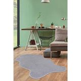Peluş Halı Açık Gri Cool Yıkanabilir Şekilli Post Yolluk Kilim Salon Halısı Modelleri