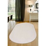Peluş Halı Açık Vizon Cool Yıkanabilir Oval Post Yolluk Kilim Salon Halısı Modelleri