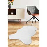 Peluş Halı Beyaz Cool Yıkanabilir Şekilli Kesme Post Yolluk Kilim Salon Halısı Modelleri