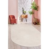 Peluş Halı Krem Cool Yıkanabilir Oval Post Kesme Yolluk Kilim Salon Halısı Modelleri