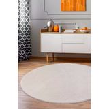 Peluş Halı Krem Yıkanabilir Yuvarlak Post Yolluk Kilim Salon Halısı Modeli
