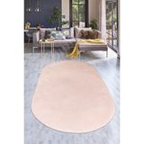 Peluş Halı Pembe Cool Yıkanabilir Oval Post Kesme Yolluk Kilim Salon Halısı Modelleri