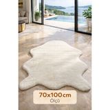 Peluş Halı Post Desen 70X100 Paspas Çocuk Odası - Beyaz - Bej - 70 x 100 cm