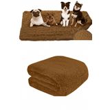 Peluş Kahve Kedi Köpek Yatağı Battaniyesi Evcil Kedi Minderi Kedi Evi Kulübesi Matı Örtüsü 60X90 cm