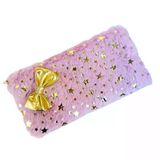 Peluş Kalemlik Tek Bölmeli Pudra Pembe , Astarlı 23X12 cm