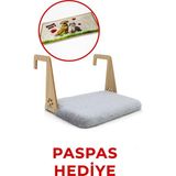 Peluş Kalorifer Petek Radyatör Yatağı Kedi Geniş Kedi-Köpek Kalorifer Yatağı, Hediye Paspas - Gri