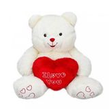 Peluş Kalpli Ayı 70 cm. - Kırmızı Kalpli Peluş Ayı